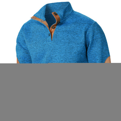 Rudens un ziemas vīriešu stenda apkakle ar garām piedurknēm ikdienas trikotāžas džempera augšdaļa