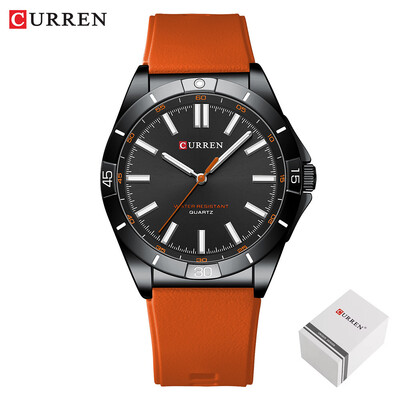 Curren 8449 Моден мъжки часовник Военен спортен кварцов ръчен часовник Силиконова каишка Life Waterproof Luminous Man Clock Reloj Hombr