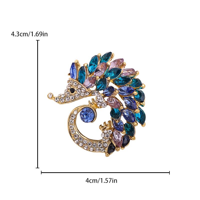 Jauna radošā ezis sakta Rhinestone kristāla saktas sakausējuma pilināmā eļļas dzīvnieku sērija Korsāžas apģērbu aksesuāri