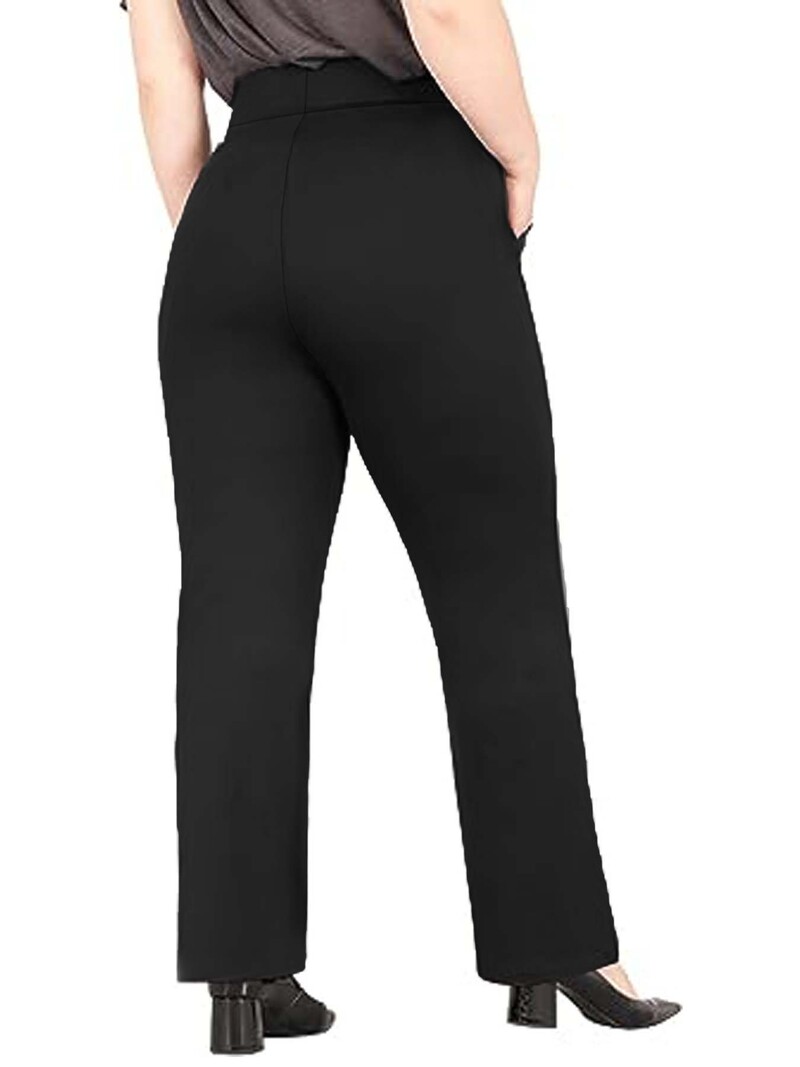 Jaunas 2024. gada ziemas lielizmēra sieviešu trikotāžas auduma ar flaneļa oderējumu veidotas britu elegantas formālā modes stila bikses.