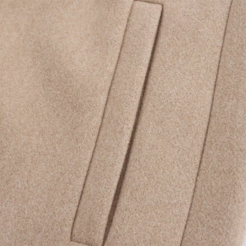 2024. gada rudens/ziema Jauns produkts Sieviešu apģērbu stils Vienkāršs, mīksts apkakle ar garām piedurknēm ikdienas mētelis