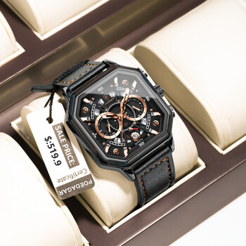 POEDAGAR Luxury Chronograph Τετράγωνο Ανδρικό Ρολόι Αδιάβροχο Φωτεινό Ανδρικό Ρολόι Αθλητικά Δερμάτινα Ανδρικά Ρολόγια Quartz Reloj Hombre