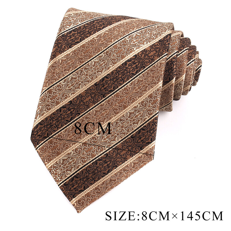 Nove prugaste kravate smeđe boje za muškarce Žene Muška kravata za zabavu Poslovna vjenčanja Kravate za odrasle Poklon za kumove