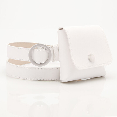 Cool ženski PU remen s torbom Kožna torba oko struka Modni ženski prsten čiste boje Messenger Pojasevi za ramena i prsa Veleprodaja Dropship