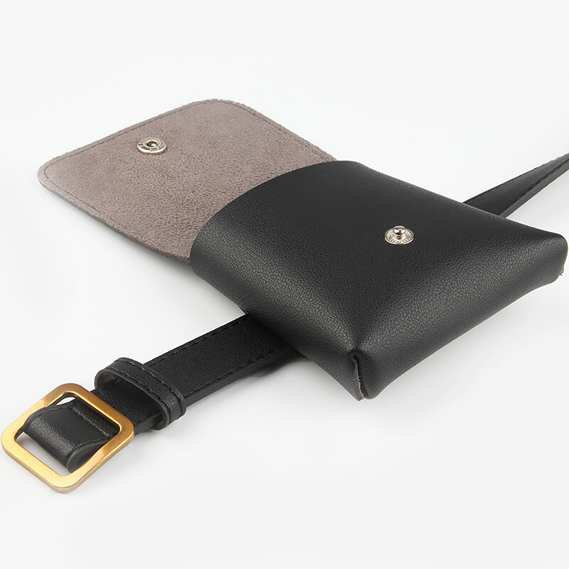 Cool ženski PU remen s torbom Kožna torba oko struka Modni ženski prsten čiste boje Messenger Pojasevi za ramena i prsa Veleprodaja Dropship