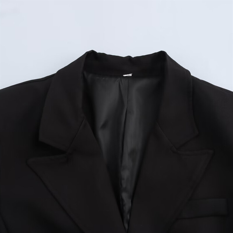 2024. gada RARF ziemas jauns produkts sieviešu modes ikdienas melns, daudzpusīgs, šaurs apkakles mētelis ar garām piedurknēm