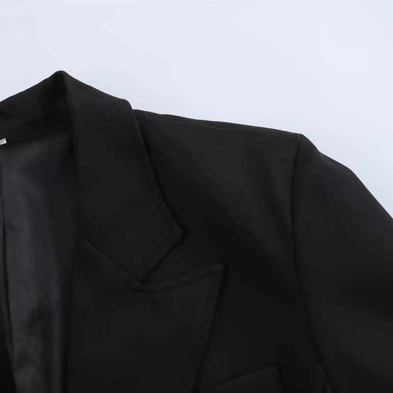 2024. gada RARF ziemas jauns produkts sieviešu modes ikdienas melns, daudzpusīgs, šaurs apkakles mētelis ar garām piedurknēm