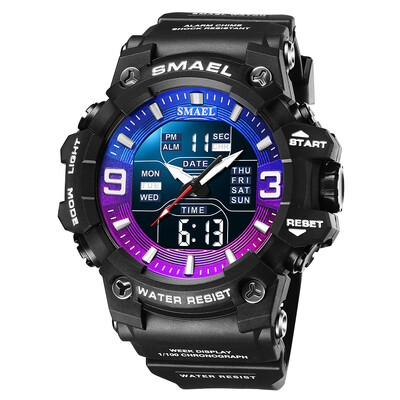 Militārie Pulksteņi Vīriešu Sporta Pulkstenis Ūdensizturīgs Modinātājs Dual Time Rokas pulksteņi Digital 8049B Armijas Pulksteņi Militāri