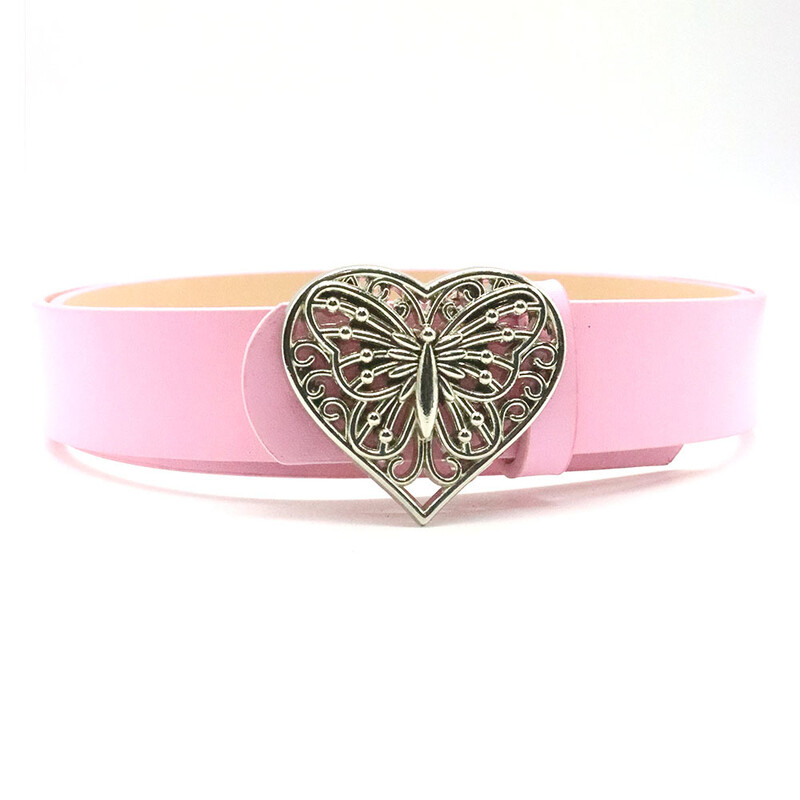 2024 Sieviešu Y2k Josta Gothic Retro sirds tauriņš mīlestības sprādze PU jostas modes brīvā laika pavadīšanas piemērots ikdienas braucieniem Aksesuāri