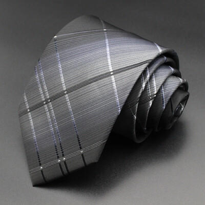 Luksuzna crna muška kravata od 8 cm, poliesterska kravata za muškarce, jednobojna jacquard kravata s paisley prugama, poslovna zabava Corbatas