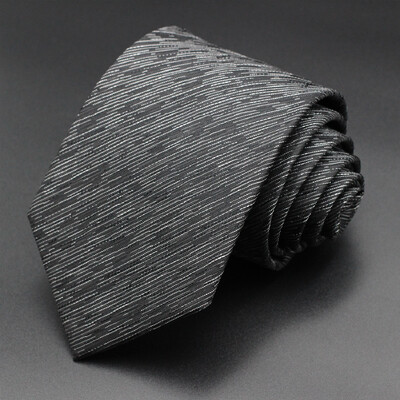 Luksuzna crna muška kravata od 8 cm, poliesterska kravata za muškarce, jednobojna jacquard kravata s paisley prugama, poslovna zabava Corbatas