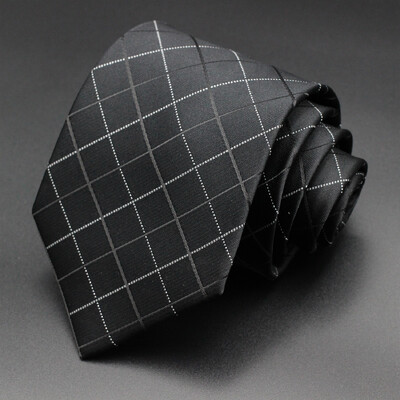 Luksuzna crna muška kravata od 8 cm, poliesterska kravata za muškarce, jednobojna jacquard kravata s paisley prugama, poslovna zabava Corbatas