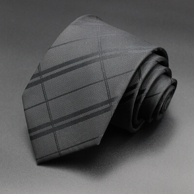 Luksuzna crna muška kravata od 8 cm, poliesterska kravata za muškarce, jednobojna jacquard kravata s paisley prugama, poslovna zabava Corbatas