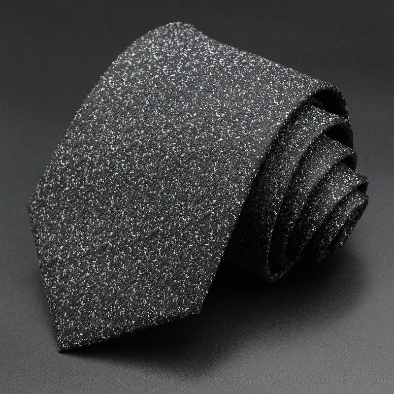 Luksuzna crna muška kravata od 8 cm, poliesterska kravata za muškarce, jednobojna jacquard kravata s paisley prugama, poslovna zabava Corbatas