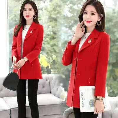 Rudens ziema sieviešu vilnas mētelis jauns sieviešu ikdienas brīvs sieviešu vilnas maisījuma jaka Slim sieviešu apģērbi virsjaka virsdrēbes