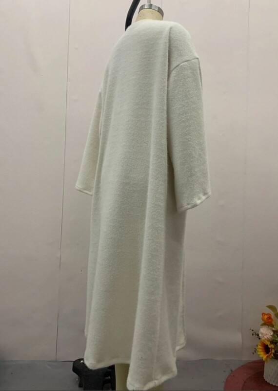 Elegantna jednobojna labava kardigan jakna srednje dužine 2025. Jesen Zima Proljeće Nova moda, ležerna