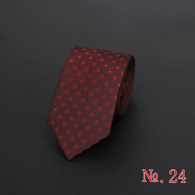 Нова модна раирана мъжка вратовръзка на каре Червено синьо сиво Класически вратовръзки Развлечение Бизнес сватба Висококачествена 6 см копринена вратовръзка
