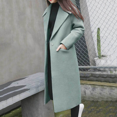 Sieviešu vilnas jaka Novelkams apkakles kabatas vienkrāsains mētelis Divrindu brīvi pieguļoši termiski virsdrēbes Sieviešu apģērbi