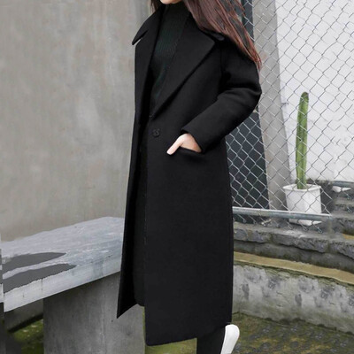 Sieviešu vilnas jaka Novelkams apkakles kabatas vienkrāsains mētelis Divrindu brīvi pieguļoši termiski virsdrēbes Sieviešu apģērbi