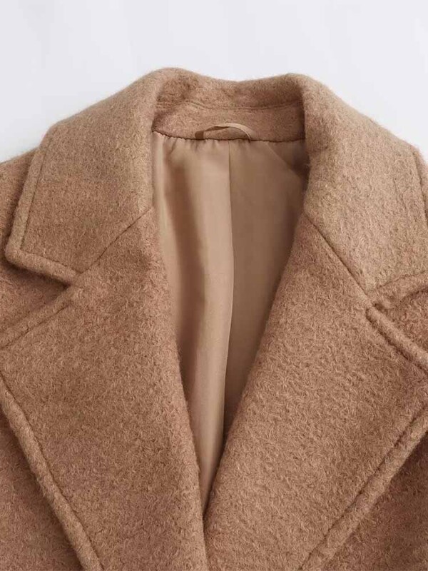 TRAF Eiropas un Amerikas stila ārējās tirdzniecības sieviešu apģērbi jauns modes brīvā laika brīvs mētelis ar garām piedurknēm