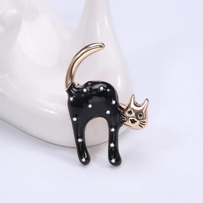 Емайлирани игли за котки за жени Унисекс Брошки с животни Игла за котенца Ревери Офис парти Приятел Подаръци бижута Аксесоари