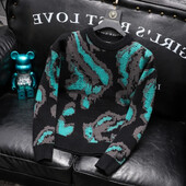 Ikdienas trikotāžas izstrādājumi ar apaļu apkakli, ar garām piedurknēm, džemperis, vīrietis, estētisks audums, dizainers, lēti Y2k trikotāžas džemperi vīriešiem