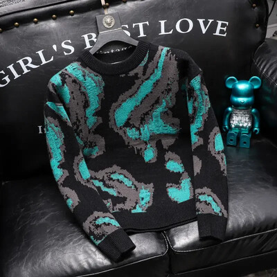 Ikdienas trikotāžas izstrādājumi ar apaļu apkakli, ar garām piedurknēm, džemperis, vīrietis, estētisks audums, dizainers, lēti Y2k trikotāžas džemperi vīriešiem