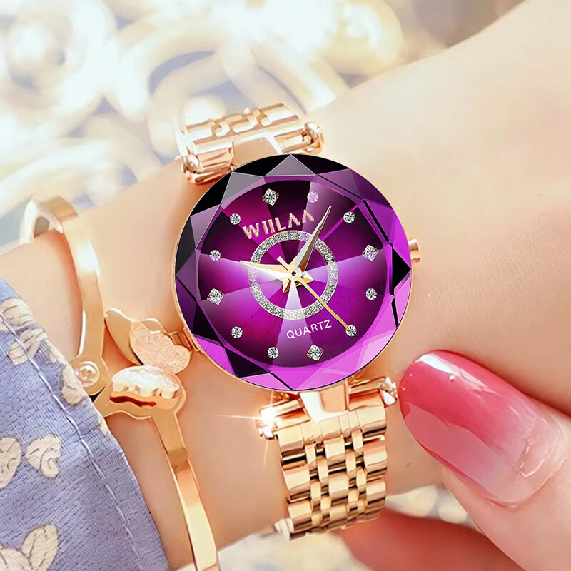 Női karkötős órák, rozsdamentes acél szíj, elegáns gyémánt számlapú női karóra, kristálytiszta, kiváló márkájú luxus 2025