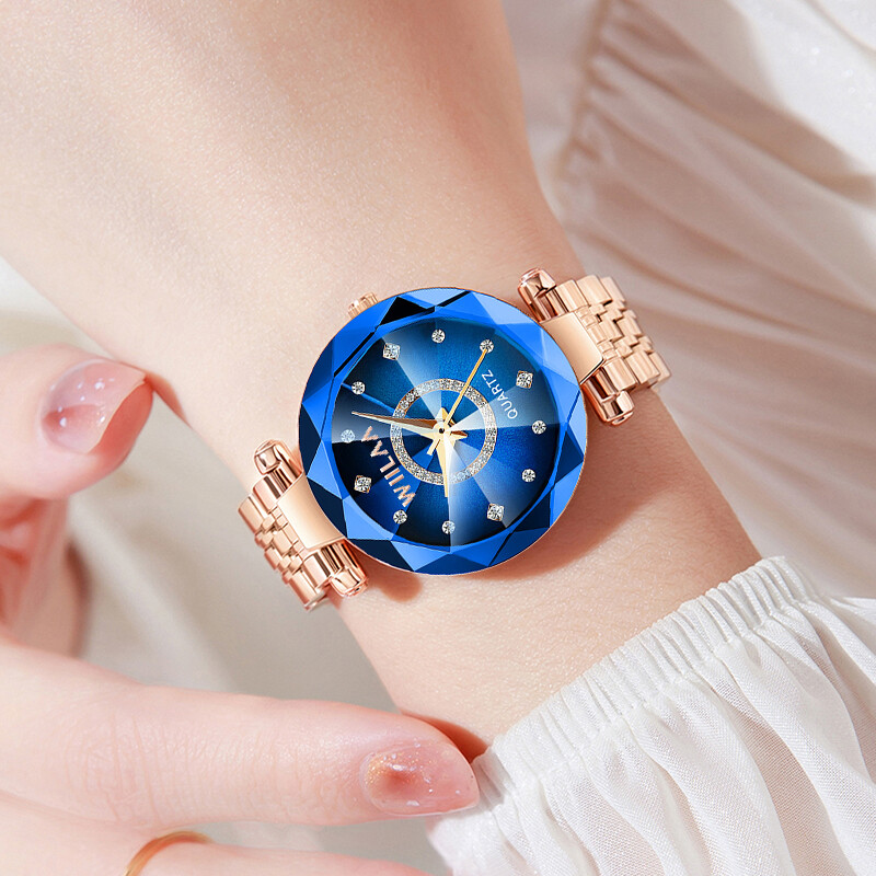 Női karkötős órák, rozsdamentes acél szíj, elegáns gyémánt számlapú női karóra, kristálytiszta, kiváló márkájú luxus 2025