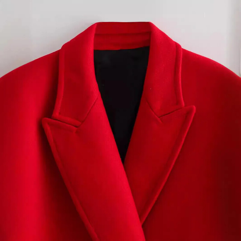 2023. gada rudens/ziemas jauns produkts Sieviešu jauns modes un ikdienas daudzpusīgs polo apkakle ar divrindu garu mēteļu virsdrēbēm