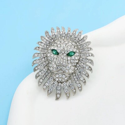 Izsmalcinātas Lauvas saktas Unisex Rhinestone Animal Party Biroja saktas Augstas kvalitātes apģērbu aksesuāri Piespraudes