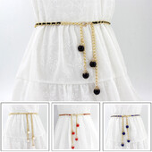 Augstas jostasvietas Zelta sudraba jostas sievietēm Modes jostasvietas Vispārpiemērota josta ballītēm Juvelierizstrādājumi Kleita Viduklis Metāla ķēdes jostas