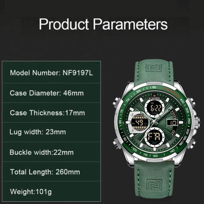 NAVIFORCE Modni vojni satovi za muškarce Luksuzni originalni sportski kronografski sat Vodootporni kvarcni ručni sat
