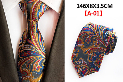 Modes vīriešu 8 cm formāla kaklasaite Bule Red Paisley ziedu žakarda kaklasaite sievietēm biznesa kāzu ballītei Gravata kaklasaites