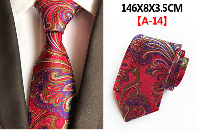 Modes vīriešu 8 cm formāla kaklasaite Bule Red Paisley ziedu žakarda kaklasaite sievietēm biznesa kāzu ballītei Gravata kaklasaites