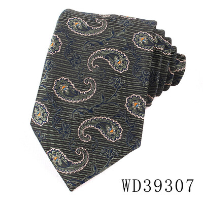 Vīriešu biznesa Paisley ziedu raksta kāzu poliestera kaklasaites klasiskās austās formālas uzvalka kaklasaites kāzām