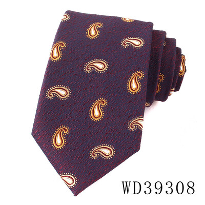 Vīriešu biznesa Paisley ziedu raksta kāzu poliestera kaklasaites klasiskās austās formālas uzvalka kaklasaites kāzām