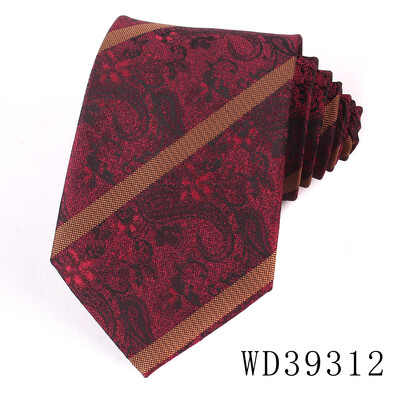 Vīriešu biznesa Paisley ziedu raksta kāzu poliestera kaklasaites klasiskās austās formālas uzvalka kaklasaites kāzām