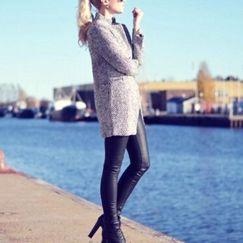 Sieviešu rūtains vilnas mētelis Slim Fit sieviešu vilnas rūtainā jaka mazgājama ar vienu pogu ar garām piedurknēm mētelis Sieviešu virsdrēbes ziemas mētelis