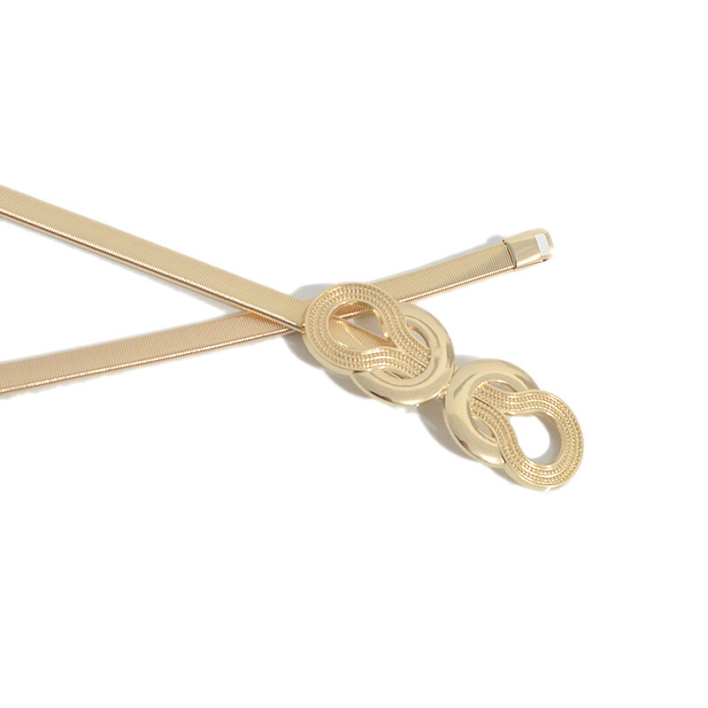 Pojasevi za žene Zlatno-srebrne haljine Elastični rastezljivi ženski pojasevi oko struka Metalni tanki pojasevi za ženske haljine Cinturones Pasek