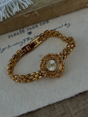 1 брой френски златен ретро дамски часовник Camellia, изискан, елегантен, персонализиран, модерен, елегантен водоустойчив дамски кварцов часовник, подходящ за ежедневно носене, декоративна китка за парти ваканция