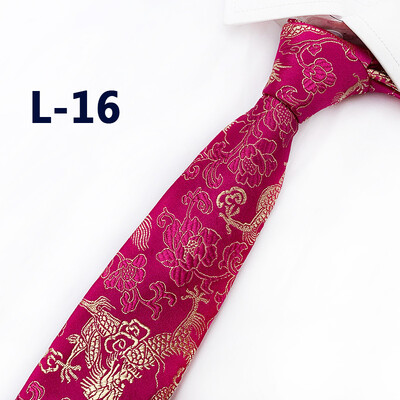 8CM vīriešu kaklasaite Jauna stila mākoņbrokāta auduma svētku ķīniešu pūķa raksta kāzu kaklasaite līgavainim labākās kaklasaites
