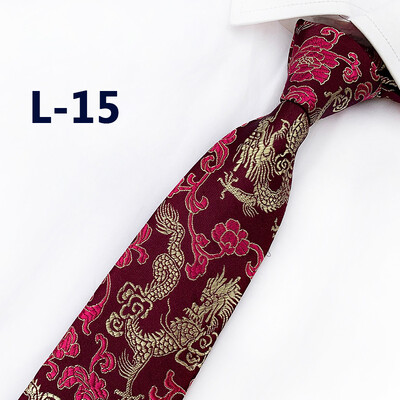 8CM vīriešu kaklasaite Jauna stila mākoņbrokāta auduma svētku ķīniešu pūķa raksta kāzu kaklasaite līgavainim labākās kaklasaites