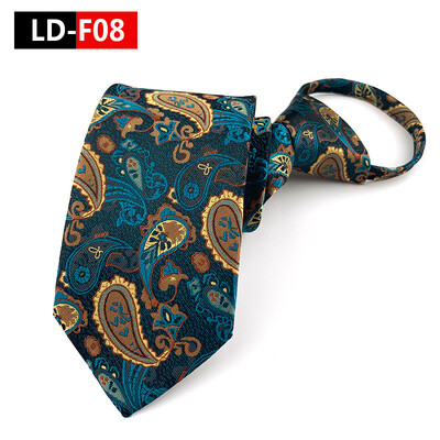 HUISHI раирани карирани щампи на вратовръзки за мъже Сватбено парти Мързелива вратовръзка с цип Модна бизнес вратовръзка Мъжки костюм Accessori Cravats