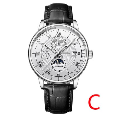 Ceas Bărbați Design Business, Curea de lux Curea din piele Ceas cu quartz, cadran circular simplu, ceas cu oră la scară romană