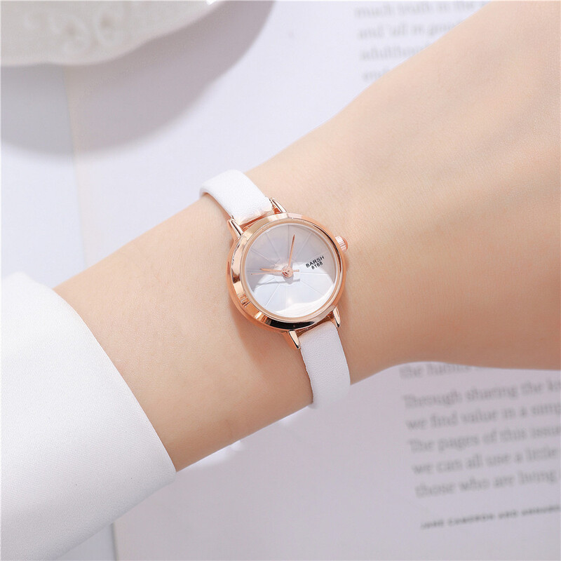 modni tanak kožni ženski kvarcni casual sat