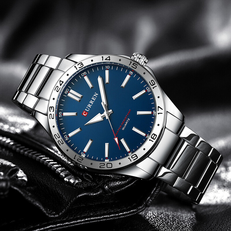 CURREN Muški modni ultratanki satovi Jednostavni muški poslovni kvarcni sat od nehrđajućeg čelika Ležerni sat za muškarce Relogio Masculino