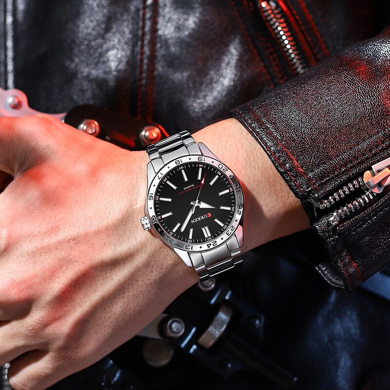 CURREN Muški modni ultratanki satovi Jednostavni muški poslovni kvarcni sat od nehrđajućeg čelika Ležerni sat za muškarce Relogio Masculino