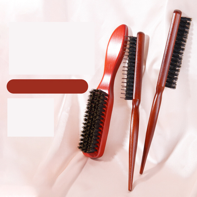 Četka za bradu za prekogranično oblikovanje, podrezivanje, čišćenje ispucale kose, četka za vrat, češalj za glačanje kose s čekinjama od punog drva, muška četka za glavu s uljem za bradu