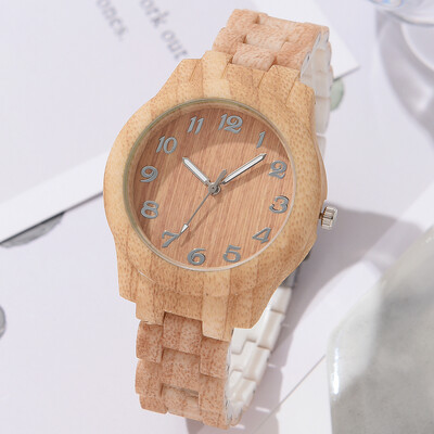 Luksusa pulksteņi Sieviešu koka graudu Vienkāršs kvarca rokas pulkstenis Sieviešu Vienkāršība Retro vīriešu dizaina pulkstenis Relogio Mujer Masculino Hot